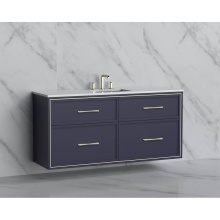 Madeli B455-60C-002-SA-HR-PC - Edge 60C'' Wall hung Vanity Cabinet in Sapphire/HW: Handles Polished Chrome(PC)
