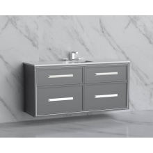 Madeli B455-60C-002-TG-HP-PC - Edge 60C'' Wall hung Vanity Cabinet in Studio Grey/HW: Handles Polished Chrome(PC)