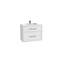 Madeli B456-48C-002-WH-HY-PC - Edge SE  48C'' Wall hung Vanity Cabinet in White/HW: Handles Polished Chrome(PC)