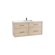 Madeli B456-60C-002-NO-HY-PC - Edge SE  60C'' Wall hung Vanity Cabinet in Natural Oak/HW: Handles Polished Chrome(PC)