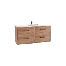 Madeli B456-60C-002-NW-HY-PC - Edge SE  60C'' Wall hung Vanity Cabinet in Natural Walnut/HW: Handles Polished Chrome(PC