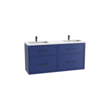 Madeli B456-72D-002-SA-HY-PC - Edge SE  72D'' Wall hung Vanity Cabinet in Sapphire/HW: Handles Polished Chrome(PC)
