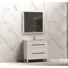 Madeli B460-30-001-LS-WH-PN - Madeli Pinnacle 30'' Free standing Vanity Cabinet in White/HW: Polished Nickel(PN)