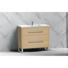 Madeli B460-36-001-LS-NO-HP-PC - Pinnacle  36'' Free Standing Vanity Cabinet in Natural Oak/HW:  Polished Chrome(PC)