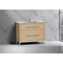 Madeli B460-42-001-LC-NO-HP-PC - Pinnacle  42'' Free Standing Vanity Cabinet in Natural Oak/HW:  Polished Chrome(PC)