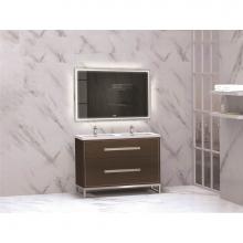 Madeli B460-48D-001-LC-WA-BN - Madeli Pinnacle 48D'' Free standing Vanity Cabinet in Walnut/HW: Brushed Nickel(BN)