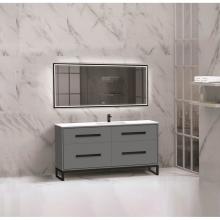 Madeli B460-60C-001-LC-TG-PC - Madeli Pinnacle 60C'' Free standing Vanity Cabinet in Studio Grey/HW: Polished Chrome(PC