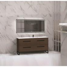 Madeli B460-60C-001-LC-WA-PC - Madeli Pinnacle 60C'' Free standing Vanity Cabinet in Walnut/HW: Polished Chrome(PC)