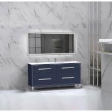Madeli B460-60C-001-LS-SA-MB - Madeli Pinnacle 60C'' Free standing Vanity Cabinet in Sapphire/HW: Matte Black(MB)