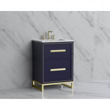 Madeli B465-24-001-LC-SA-HP-PC - Profile 24'' Free standing Vanity Cabinet in Sapphire/HW: Polished Chrome(PC)