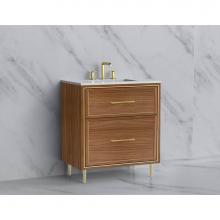 Madeli B465-30-001-LR-NW-HR-PC - Profile 30'' Free standing Vanity Cabinet in Natural Walnut/HW: Handle & Fee Polishe