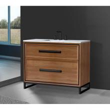 Madeli B465-42-001-LC-NW-HP-PC - Profile 42'' Free standing Vanity Cabinet in Natural Walnut/HW: Polished Chrome(PC)