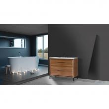 Madeli B465-42-001-LY-NW-HY-PC - Profile 42'' Free standing Vanity Cabinet in Natural Walnut/HW: Polished Chrome(PC)