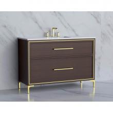 Madeli B465-48C-001-LY-WA-HY-PC - Profile 48C'' Free standing Vanity Cabinet in Walnut/HW: Polished Chrome(PC)