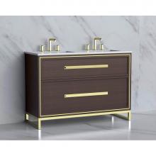 Madeli B465-48D-001-LC-WA-HP-PC - Profile 48D'' Free standing Vanity Cabinet in Walnut/HW: Polished Chrome(PC)