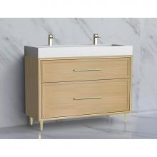 Madeli B465-48D-001-LR-NO-HR-PC - Profile 48D'' Free standing Vanity Cabinet in Natural Oak/HW: Polished Chrome(PC)