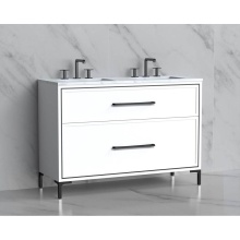 Madeli B465-48D-001-LY-WH-HY-PC - Profile 48D'' Free standing Vanity Cabinet in White/HW: Polished Chrome(PC)