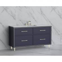Madeli B465-60C-001-LR-SA-HR-PC - Profile 60C'' Free standing Vanity Cabinet in Sapphire/HW: Polished Chrome(PC)