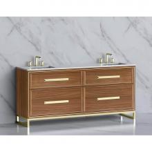 Madeli B465-72D-001-LC-NW-HP-PC - Profile 72'' Free standing Vanity Cabinet in Natural Walnut/HW: Polished Chrome(PC)