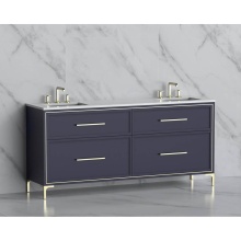 Madeli B465-72D-001-LY-SA-HY-PC - Profile 72'' Free standing Vanity Cabinet in Sapphire/HW: Polished Chrome(PC)