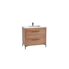 Madeli B466-48C-001-LY-NW-HY-PC - Profile SE 48C'' Free standing Vanity Cabinet in Natural Walnut/HW: Polished Chrome(PC)
