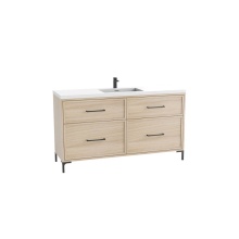 Madeli B466-60C-001-LY-NO-HY-PC - Profile SE 60C'' Free standing Vanity Cabinet in Natural Oak/HW: Polished Chrome(PC)