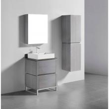 Madeli B600-24-001-LC-AG-PC - Metro 24'' Free Standing  Vanity Cabinet in Ash Grey/HW: Polished Chrome(PC)