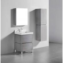 Madeli B600-24-001-LL-AG-PC - Metro 24'' Free Standing  Vanity Cabinet in Ash Grey/HW: Polished Chrome(PC)