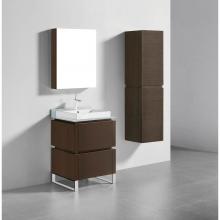Madeli B600-24-001-LS-WA-PC - Metro 24'' Free Standing  Vanity Cabinet in  Walnut/HW: Polished Chrome(PC)