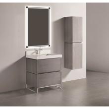 Madeli B600-30-001-LC-AG-PC - Metro 30'' Free Standing  Vanity Cabinet in Ash Grey/HW: Polished Chrome(PC)