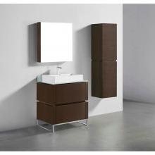 Madeli B600-30-001-LC-WA-PC - Metro 30'' Free Standing  Vanity Cabinet in  Walnut/HW: Polished Chrome(PC)