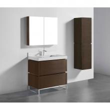 Madeli B600-36-001-LC-WA-PC - Metro 36'' Free Standing  Vanity Cabinet in  Walnut/HW: Polished Chrome(PC)