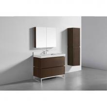 Madeli B600-42-001-LC-WA-PC - Metro 42'' Free Standing  Vanity Cabinet in  Walnut/HW: Polished Chrome(PC)