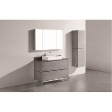 Madeli B600-48C-001-LC-AG-PC - Metro 48C'' Free Standing  Vanity Cabinet in Ash Grey/HW: Polished Chrome(PC)