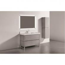 Madeli B600-48C-001-LS-AG-PC - Metro 48C'' Free Standing  Vanity Cabinet in Ash Grey/HW: Polished Chrome(PC)