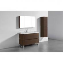 Madeli B600-48C-001-LS-WA-PC - Metro 48C'' Free Standing  Vanity Cabinet in  Walnut/HW: Polished Chrome(PC)