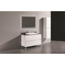 Madeli B600-48C-001-LS-WH-PC - Metro 48C'' Free Standing  Vanity Cabinet in  White/HW: Polished Chrome(PC)