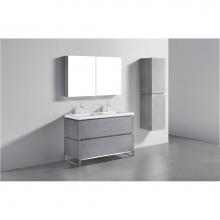 Madeli B600-48D-001-LC-AG-PC - Metro 48D'' Free Standing  Vanity Cabinet in Ash Grey/HW: Polished Chrome(PC)