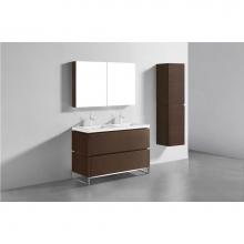 Madeli B600-48D-001-LC-WA-PC - Metro 48D'' Free Standing  Vanity Cabinet in  Walnut/HW: Polished Chrome(PC)