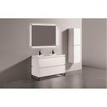 Madeli B600-48D-001-LC-WH-PC - Metro 48D'' Free Standing  Vanity Cabinet in  White/HW: Polished Chrome(PC)