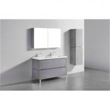 Madeli B600-48D-001-LL-AG-PC - Metro 48D'' Free Standing  Vanity Cabinet in Ash Grey/HW: Polished Chrome(PC)