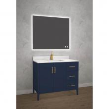 Madeli B710-42-001-SA-PC - Encore 42'' Free standing Vanity Sapphire/HW: Polished Chrome(PC)