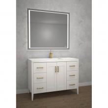 Madeli B710-48C-001-WH-PC - Encore 48C'' Free Standing Vanity White/HW: Polished Chrome(PC)