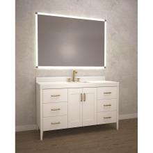 Madeli B710-60C-001-WH-PC - Encore 60C'' Free Standing Vanity White/HW: Polished Chrome(PC)