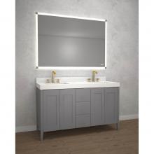 Madeli B710-60D-001-TG-NP - Encore 60D'' Free Standing Vanity Studio Grey - No Handles