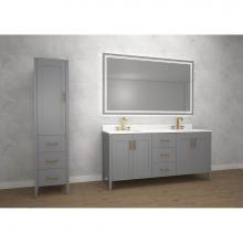 Madeli B710-72D-001-TG-PC - Encore 72'' Free Standing Vanity Studio Grey/HW: Polished Chrome(PC)