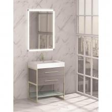 Madeli B810-24-001-AG-PC - Silhouette 24'' Free Standing Vanity Ash Grey/HW: Polished Chrome(PC)