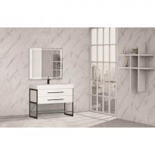 Madeli B810-48C-001-WH-PC - Silhouette 48C'' Free standing Vanity White/HW: Polished Chrome(PC)