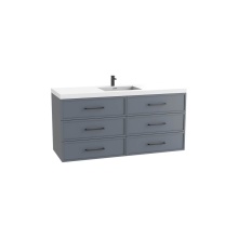 Madeli B825-60C-002-TG-HY-PC - Legend 60C'' Wall hung Vanity Cabinet Studio Grey Finish/HW: Polished Chrome(PC)