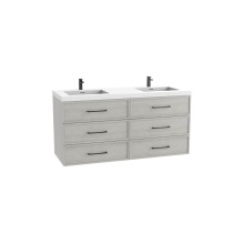 Madeli B825-72D-002-CG-HY-PC - Legend 72D'' Wall hung Vanity Cabinet Coastal Grey Finish/HW: Polished Chrome(PC)